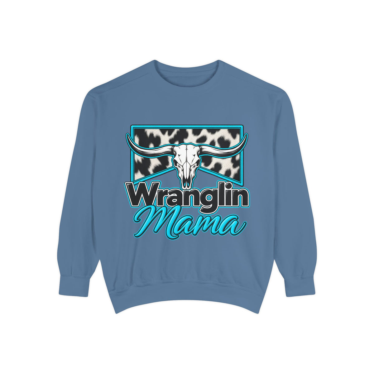 Wranglin' Mama Cow Skull Sweatshirt