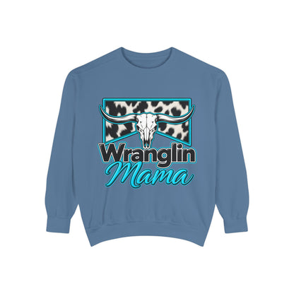 Wranglin' Mama Cow Skull Sweatshirt