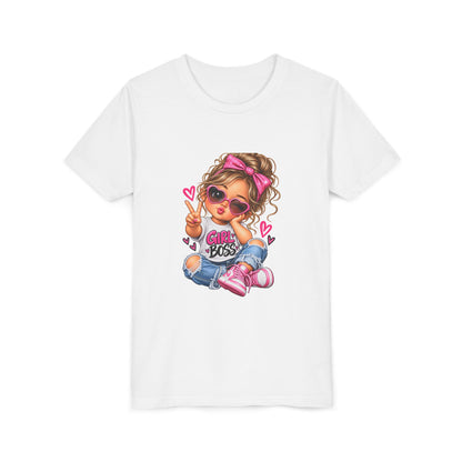 Girl Boss Youth Tee — Cute Cartoon Girl Graphic Shirt
