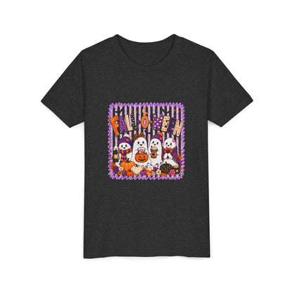 Kids Halloween T‑Shirt — Cute Ghosts & Pumpkins “Halloween” Graphic