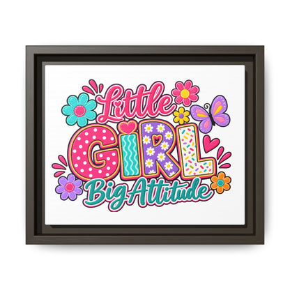 Framed Matte Canvas "Little Girl, Big Attitude" — Colorful Kids Wall Art