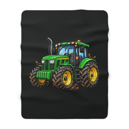 Tractor Sherpa Blanket – Cozy Farmhouse Throw for Kids & Adults