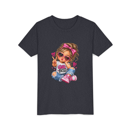 Girl Boss Youth Tee — Cute Cartoon Girl Graphic Shirt