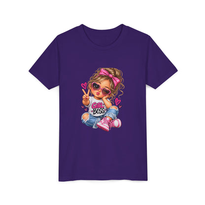 Girl Boss Youth Tee — Cute Cartoon Girl Graphic Shirt