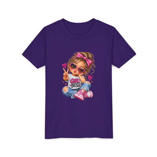 Girl Boss Youth Tee — Cute Cartoon Girl Graphic Shirt