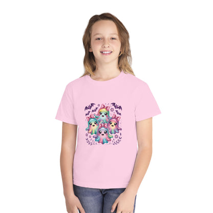 Cute Pastel Ghosts Halloween Youth Tee