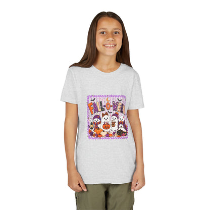 Kids Halloween T‑Shirt — Cute Ghosts & Pumpkins “Halloween” Graphic