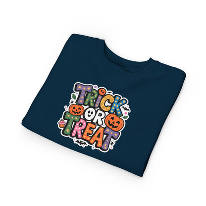 Toddler Sweatshirt - Cute "Trick or Treat" Halloween Pullover with Pumpkins