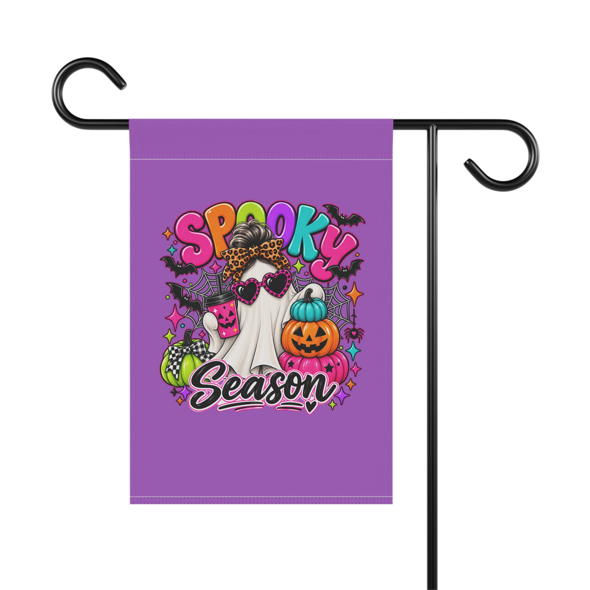 Spooky Season Garden Flag - Halloween Pumpkin & Ghost House Banner