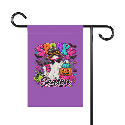 Spooky Season Garden Flag - Halloween Pumpkin & Ghost House Banner