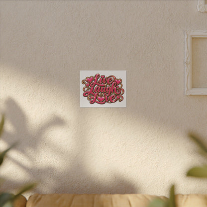 Live Laugh Love Pink Heart Canvas Wall Art