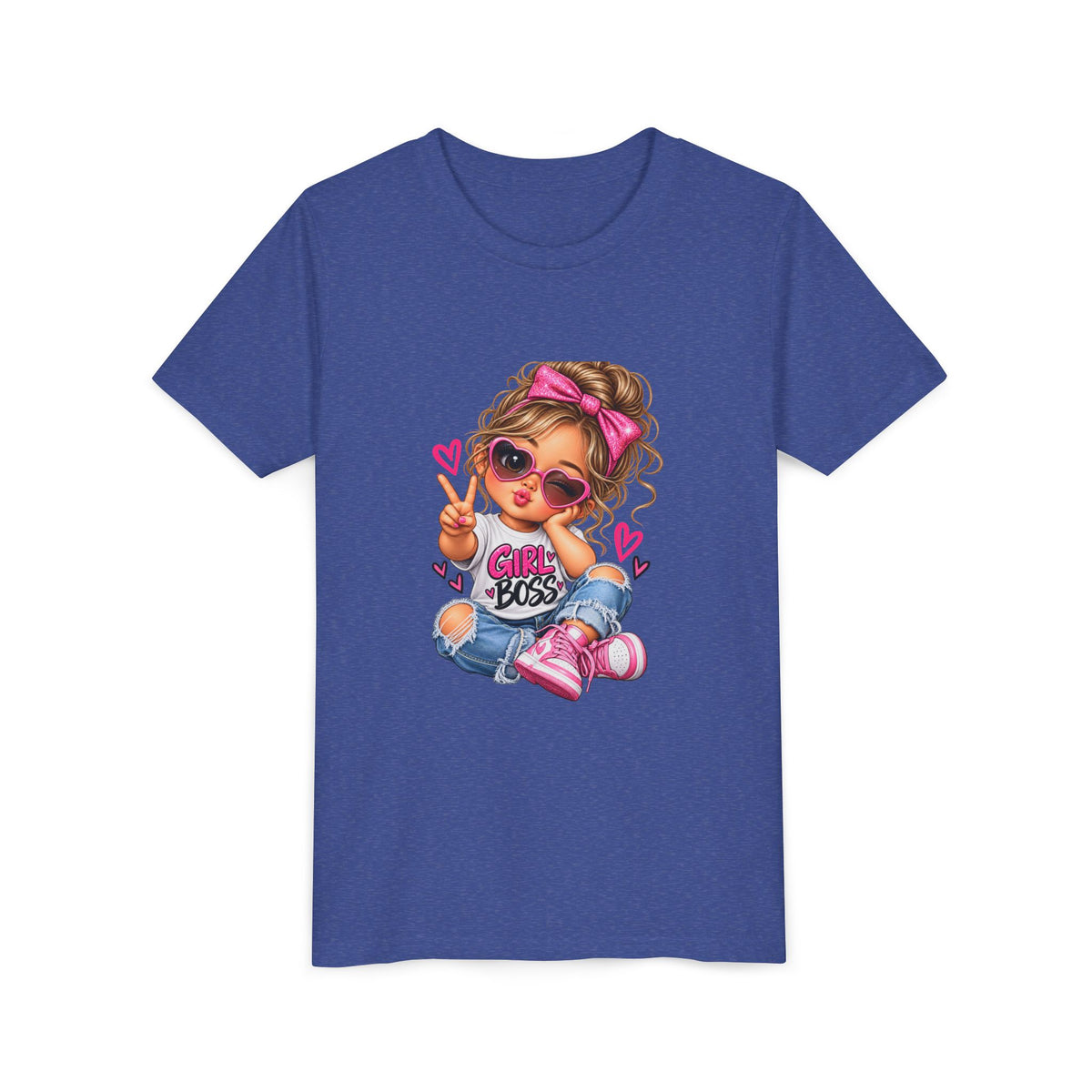 Girl Boss Youth Tee — Cute Cartoon Girl Graphic Shirt