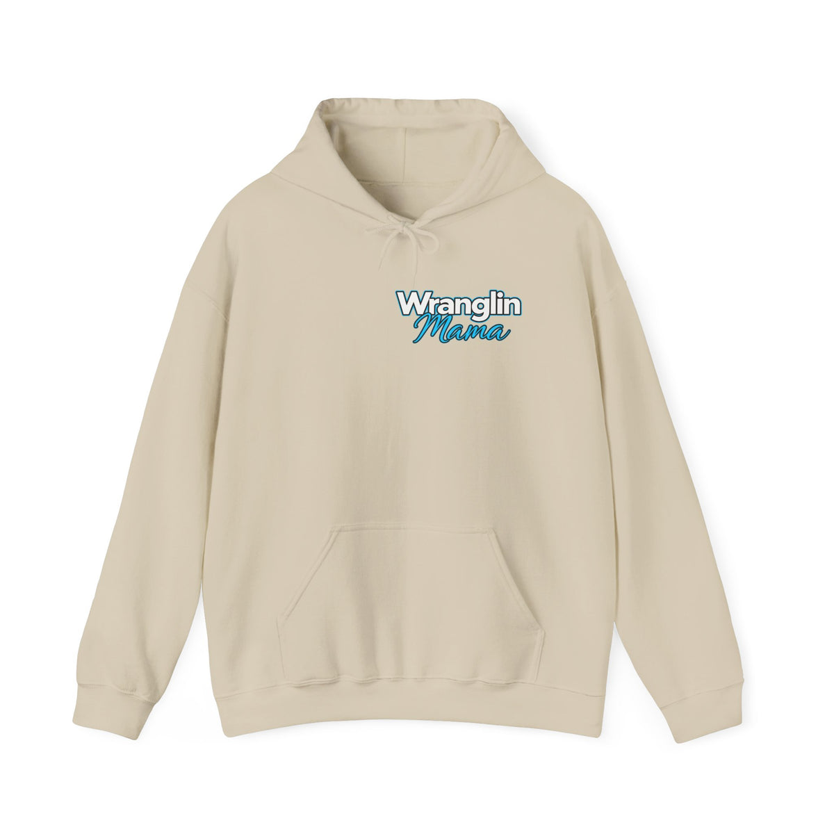 Wranglin Mama Hoodie - Western Cow Skull & Leopard Print Pullover for Cowgirl Moms