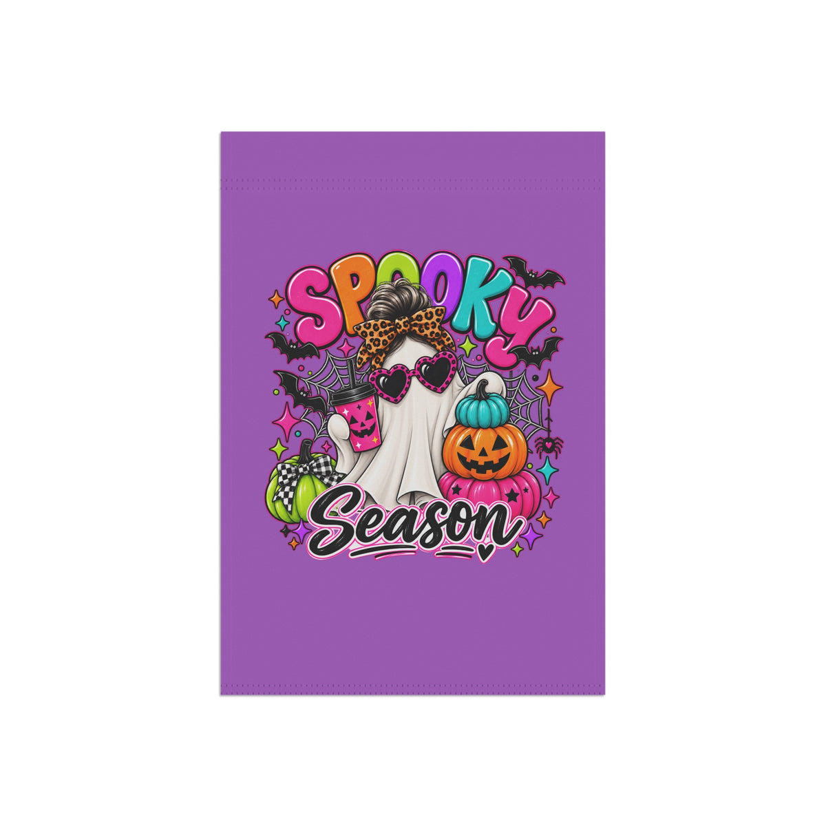 Spooky Season Garden Flag - Halloween Pumpkin & Ghost House Banner