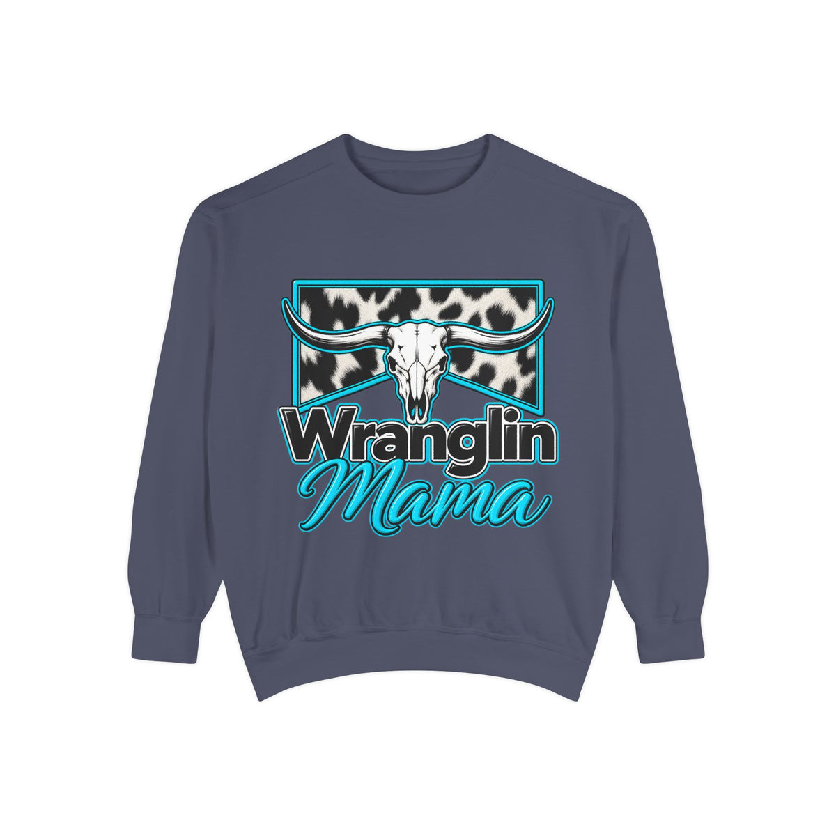 Wranglin' Mama Cow Skull Sweatshirt