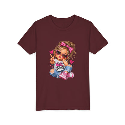 Girl Boss Youth Tee — Cute Cartoon Girl Graphic Shirt