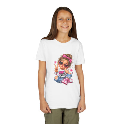 Girl Boss Youth Tee — Cute Cartoon Girl Graphic Shirt