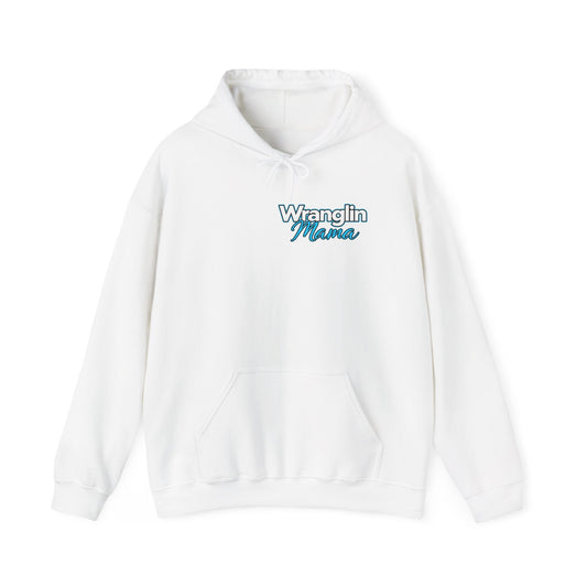 Wranglin Mama Hoodie - Western Cow Skull & Leopard Print Pullover for Cowgirl Moms