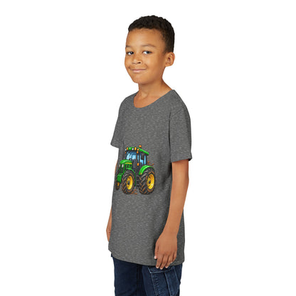 Kids Green Tractor T‑Shirt — Youth Farm Tractor Tee