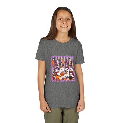 Kids Halloween T‑Shirt — Cute Ghosts & Pumpkins “Halloween” Graphic