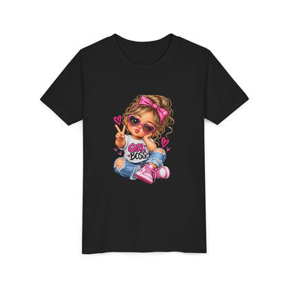 Girl Boss Youth Tee — Cute Cartoon Girl Graphic Shirt