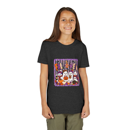 Kids Halloween T‑Shirt — Cute Ghosts & Pumpkins “Halloween” Graphic