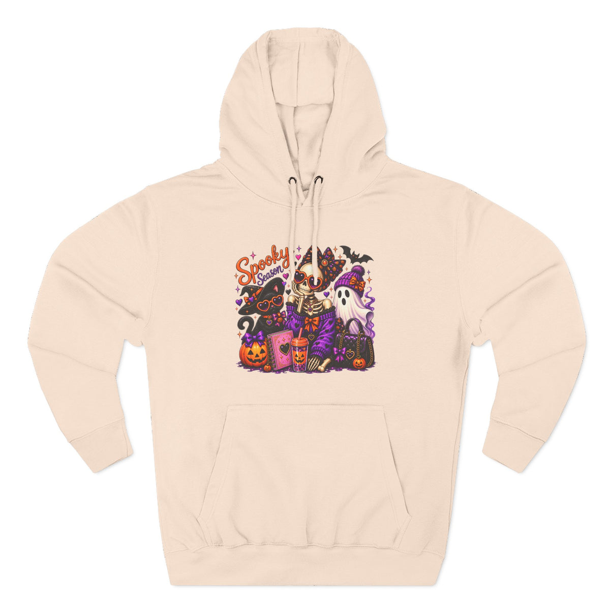 Halloween Ghost Crew Hoodie — 'Spooky Season' Cute Haunted Pumpkin Design