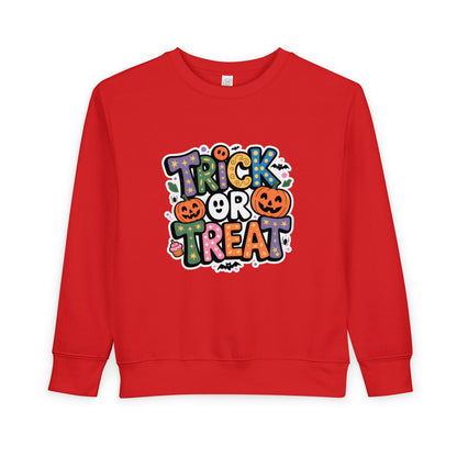 Toddler Sweatshirt - Cute "Trick or Treat" Halloween Pullover with Pumpkins
