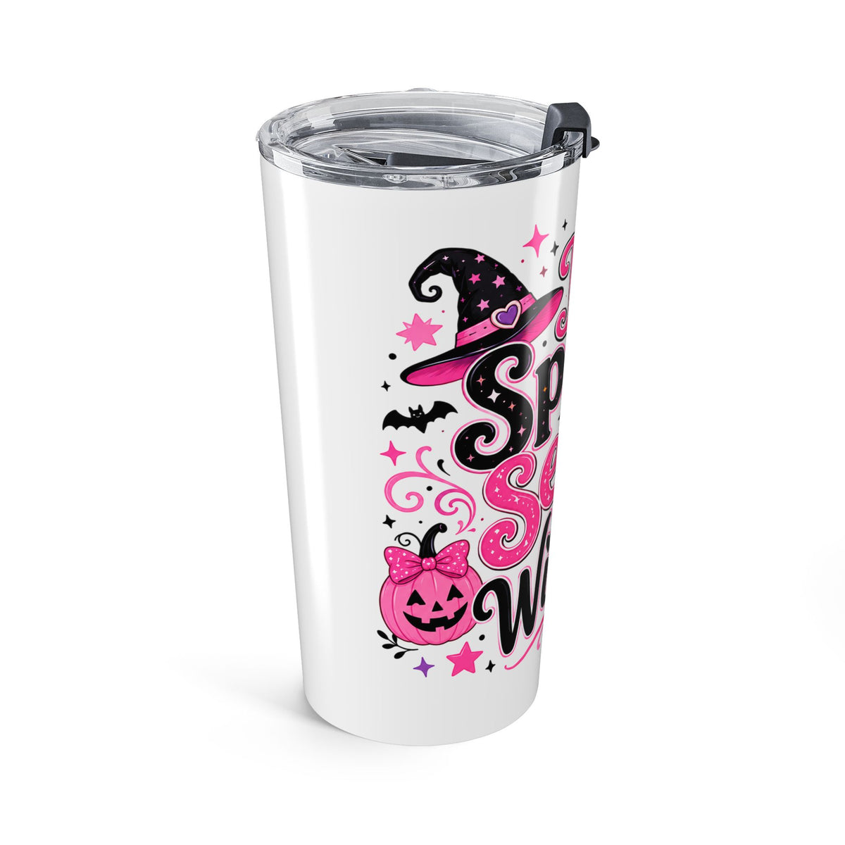 20oz Halloween Tumbler - "It's Spook Season Witches" Pink Gothic Travel Cup