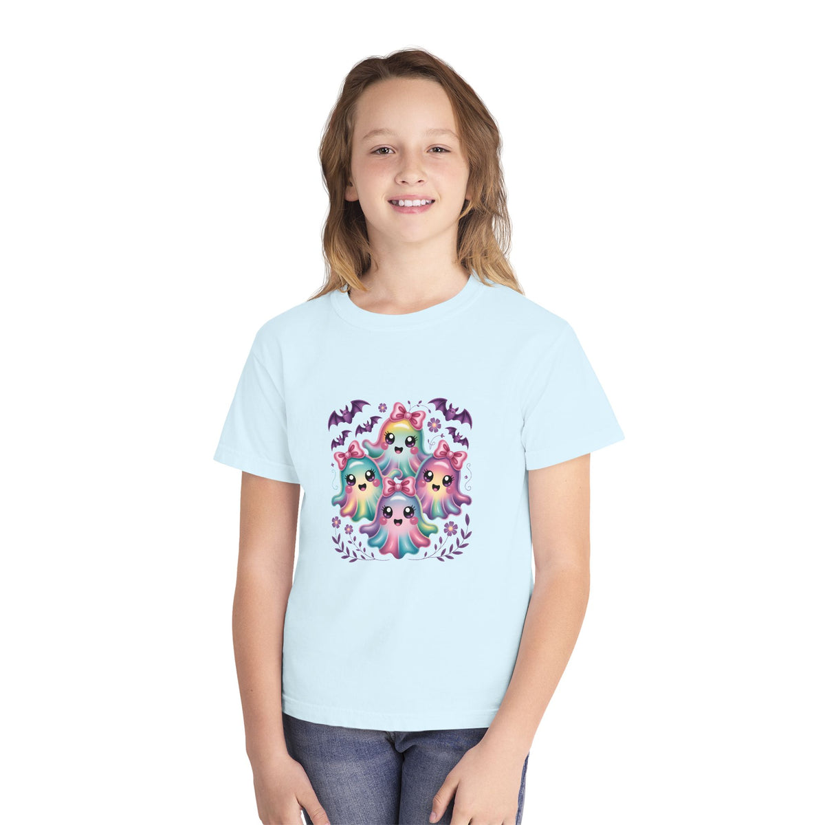Cute Pastel Ghosts Halloween Youth Tee