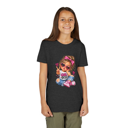 Girl Boss Youth Tee — Cute Cartoon Girl Graphic Shirt