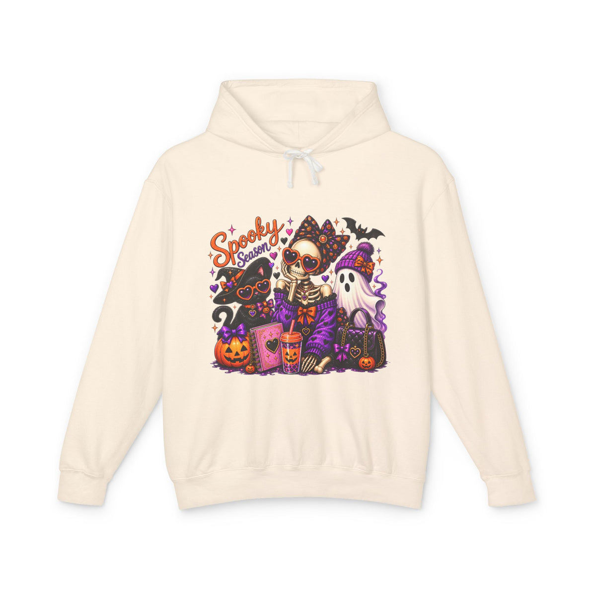 Halloween Skeleton & Pets Hoodie — "Spooky Season" Graphic Sweatshirt