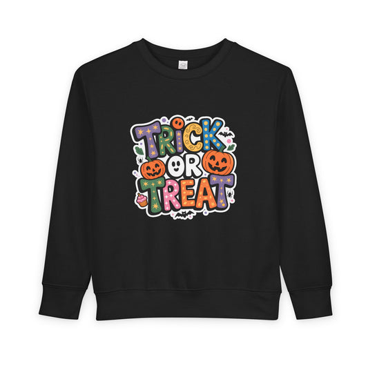 Toddler Sweatshirt - Cute "Trick or Treat" Halloween Pullover with Pumpkins