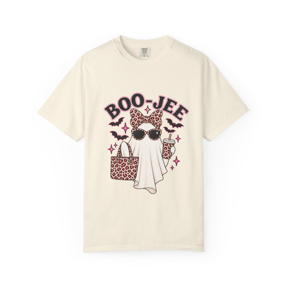 Boo-Jee Ghost Graphic T-Shirt — Leopard Print Halloween Tee