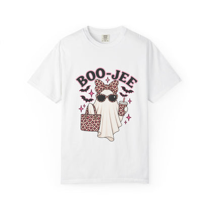 Boo-Jee Ghost Graphic T-Shirt — Leopard Print Halloween Tee
