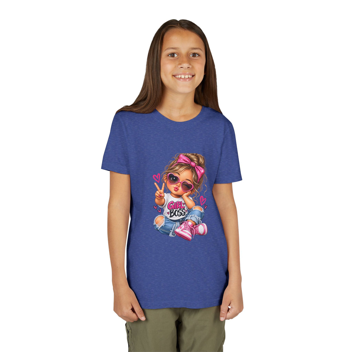 Girl Boss Youth Tee — Cute Cartoon Girl Graphic Shirt