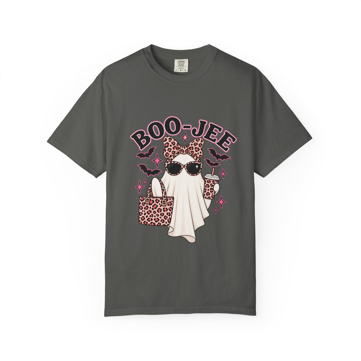 Boo-Jee Ghost Graphic T-Shirt — Leopard Print Halloween Tee