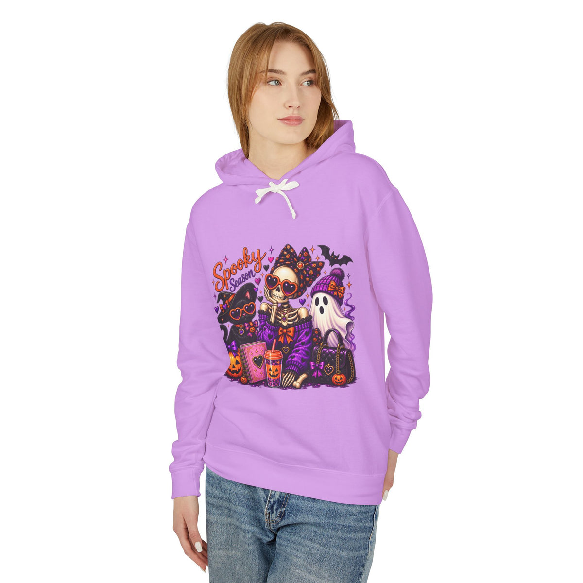 Halloween Skeleton & Pets Hoodie — "Spooky Season" Graphic Sweatshirt