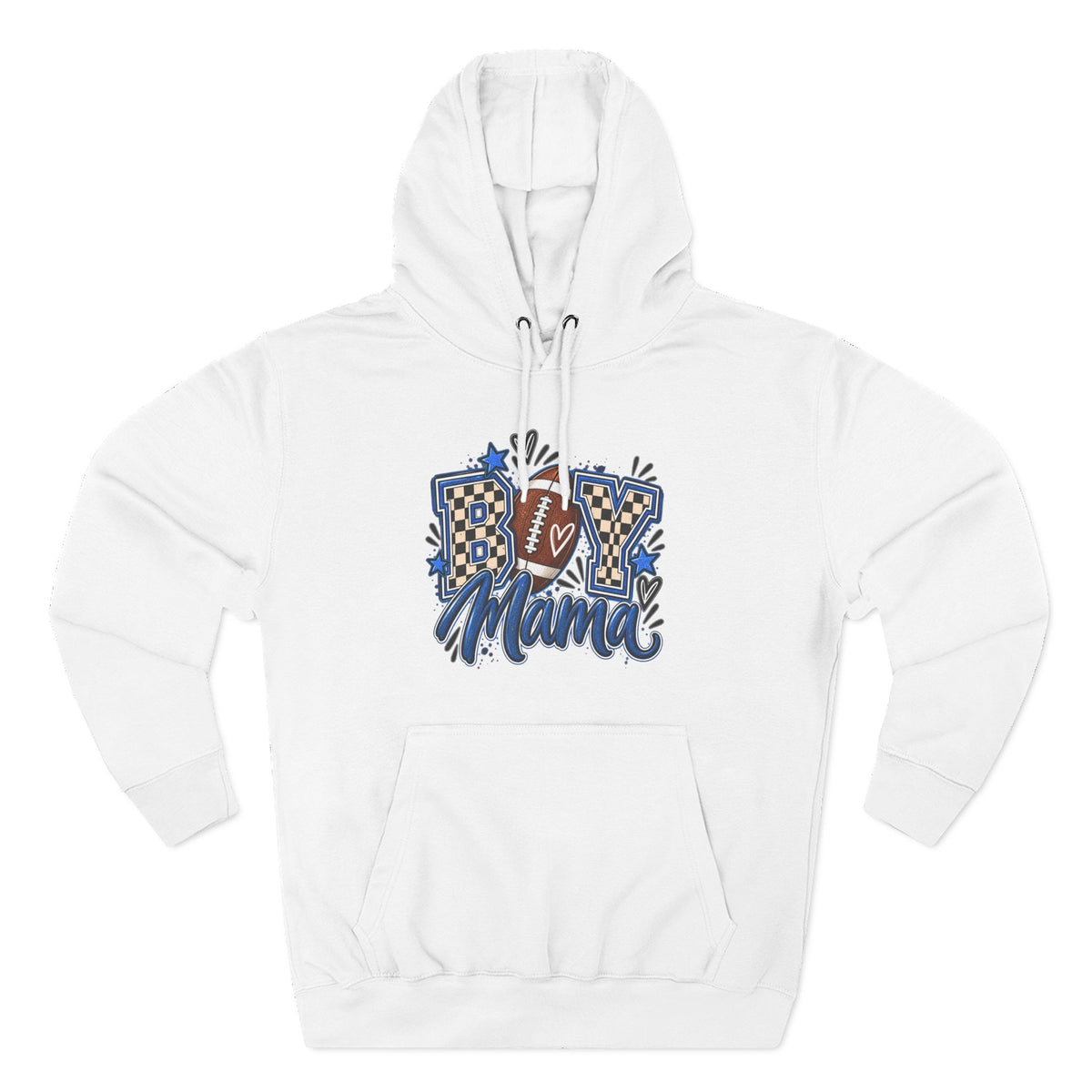 Football Mama Hoodie - 'Boy Mama' Cheerful Vintage Football Graphic Pullover