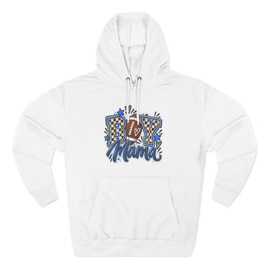 Football Mama Hoodie - 'Boy Mama' Cheerful Vintage Football Graphic Pullover