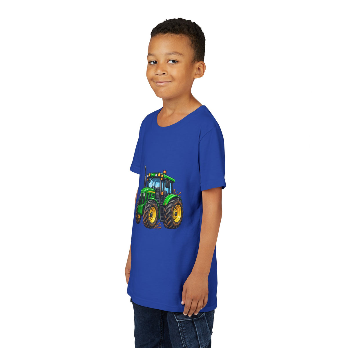 Kids Green Tractor T‑Shirt — Youth Farm Tractor Tee