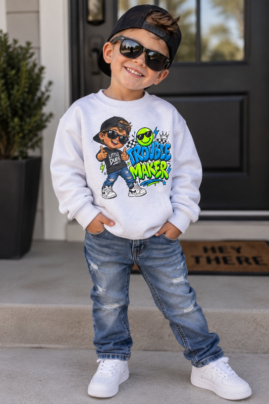 Youth Trouble Maker Crewneck Sweatshirt