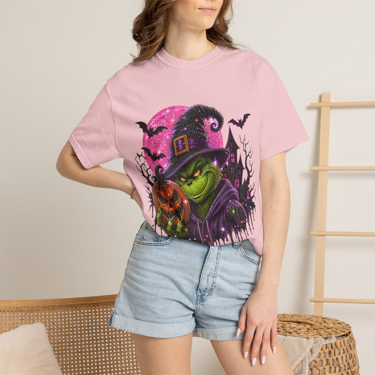 Wicked Green Witch Halloween T-Shirt — Pumpkin, Bats & Haunted Night Design