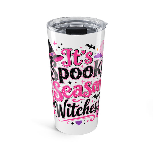 20oz Halloween Tumbler - "It's Spook Season Witches" Pink Gothic Travel Cup