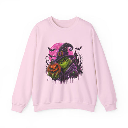 Witchy Pumpkin Crewneck Sweatshirt – Funky Green Witch Halloween Sweatshirt