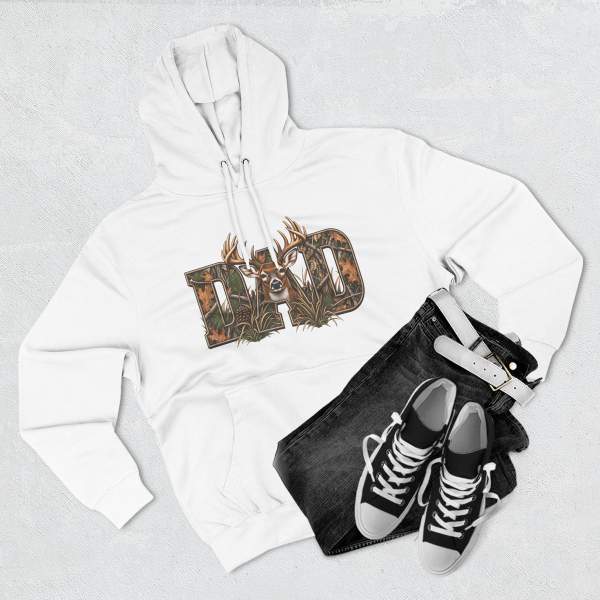 Dad Deer Camouflage Hoodie - Hunting Dad Fleece Pullover
