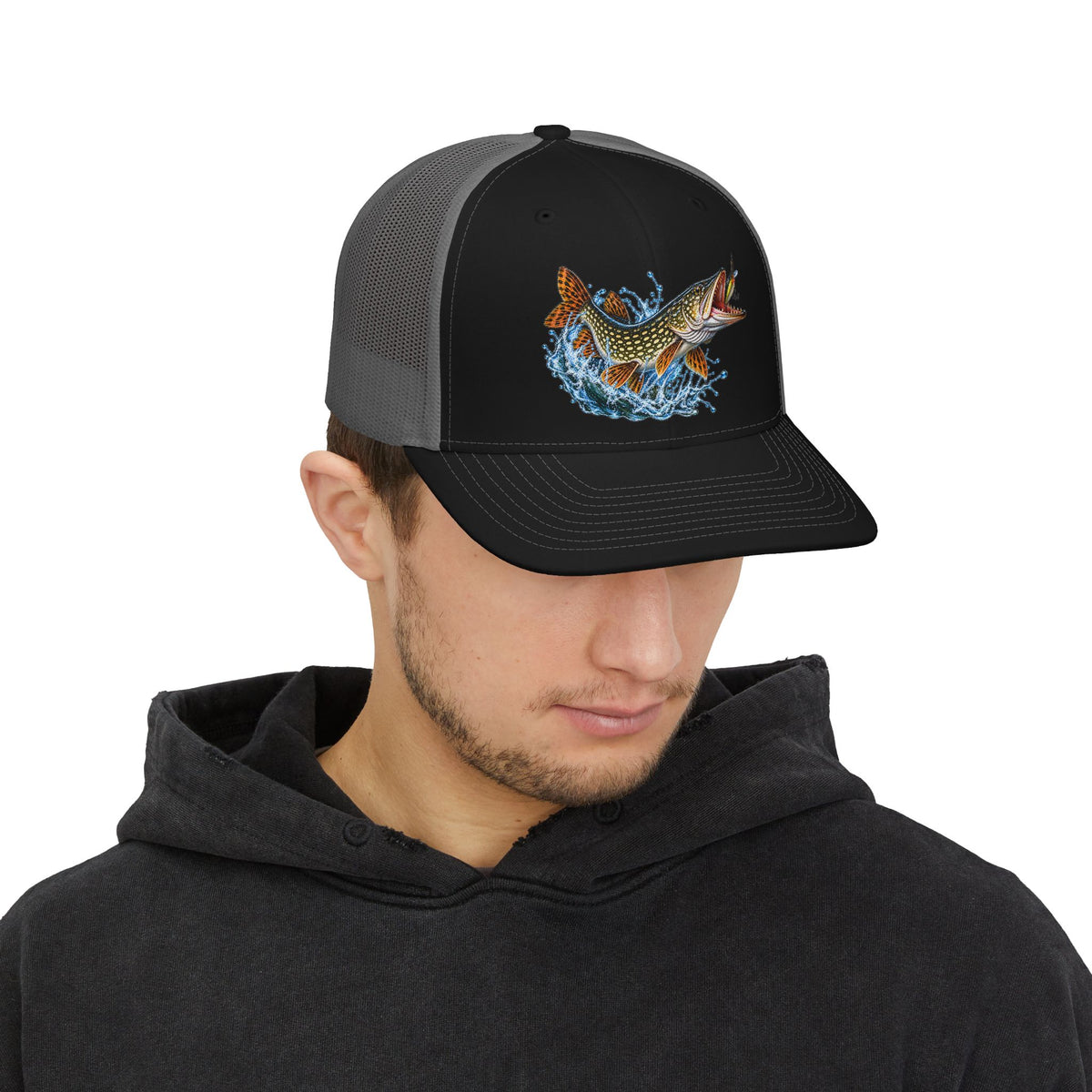Jumping Pike Fishing Men's Hat