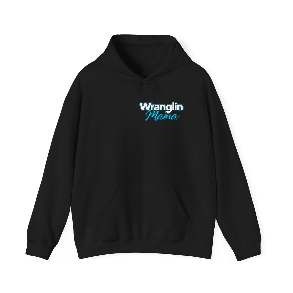 Wranglin Mama Hoodie - Western Cow Skull & Leopard Print Pullover for Cowgirl Moms