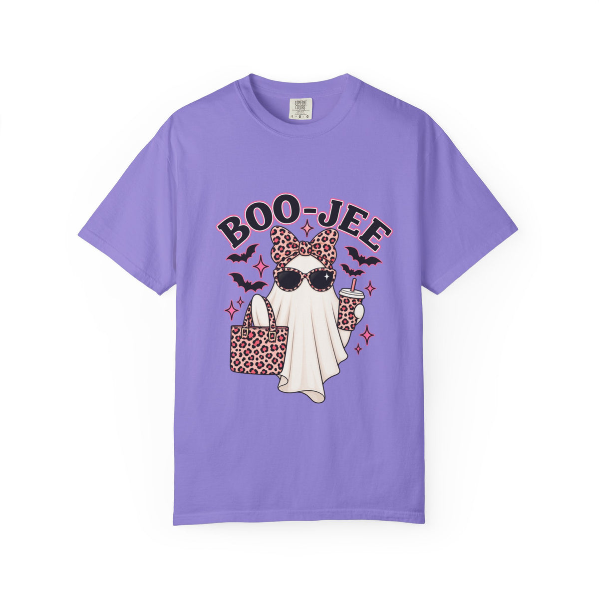 Boo-Jee Ghost Graphic T-Shirt — Leopard Print Halloween Tee