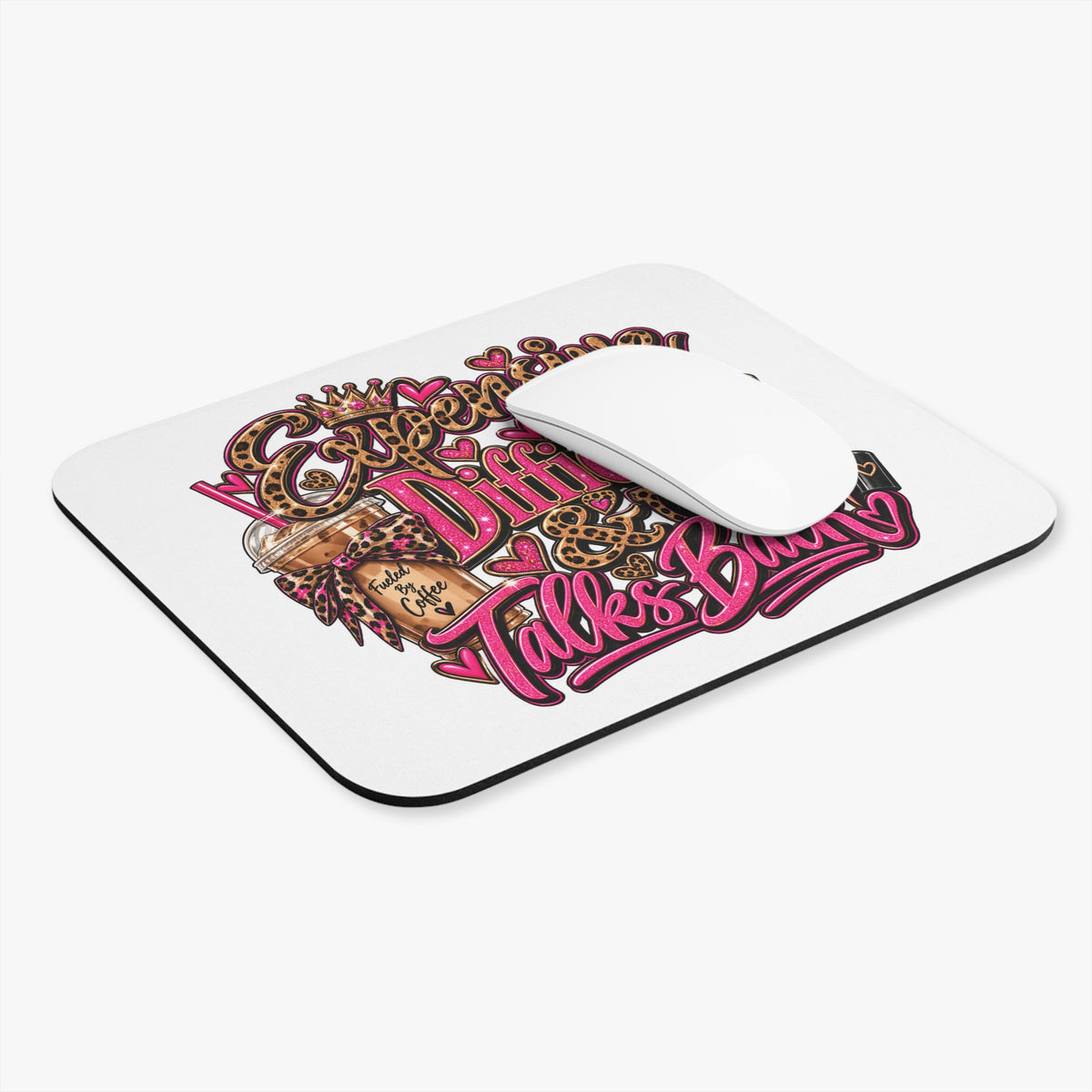 Mouse Pad — "Expensive, Difficult & Talks Back" Leopard Glam Desk Mat